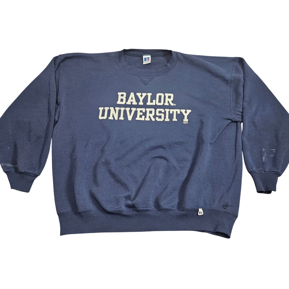 Vintage Baylor University Bears Sweatshirt Men XXL Navy Crewneck USA Made 90s